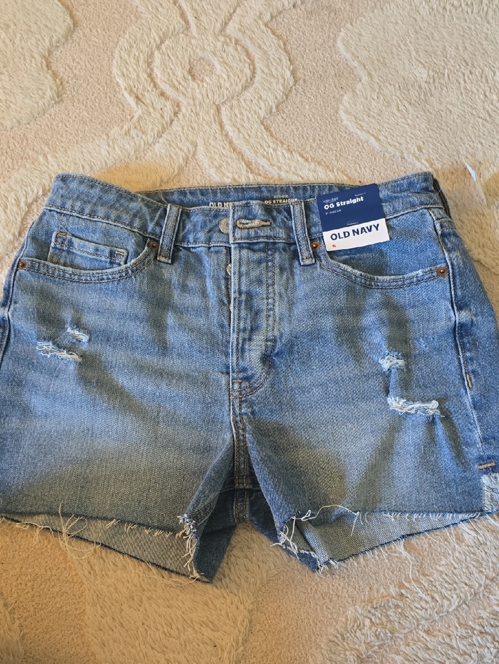 Old Navy Distressed Denim Shorts - Light Blue